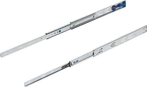Teleskopschienen Stahl für Seitenmontage, Vollauszug, Tragkraft bis 35 kg, ICS -1571