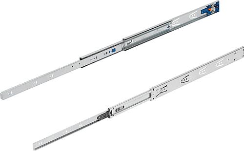 Teleskopschienen Stahl für Seitenmontage, Vollauszug, Tragkraft bis 35 kg, ICS -1572