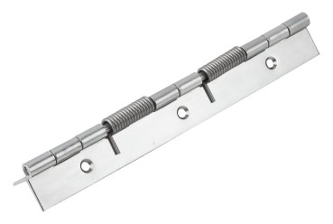 Federscharniere aus Edelstahl 180 mm, Feder öffnend, Form B mit Bohrungen