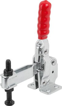 Schnellspanner vertikal  mit waagrechtem Fuß und verstellbarer Andruckspindel, Stahl, FH 190N