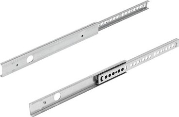 Teleskopschienen Stahl für Nutmontage, Teilauszug, Tragkraft bis 12 kg, L=222