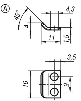 Gegenhaken Form A, Stahl