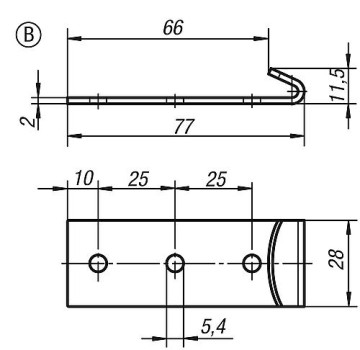 Gegenhaken Form B, Stahl